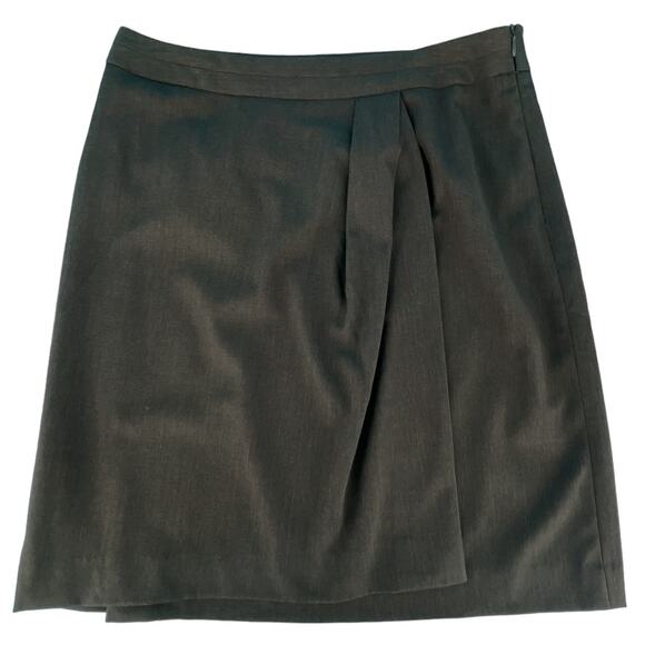 Adrienne Vittadini Pleat Front Career Skirt Size 8 Midi Charcoal - Picture 1 of 10